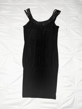 vintage black drop waist dress